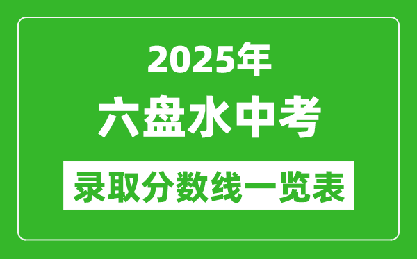 2025年六盤水中考錄取分?jǐn)?shù)線一覽表(含歷年分?jǐn)?shù)線)