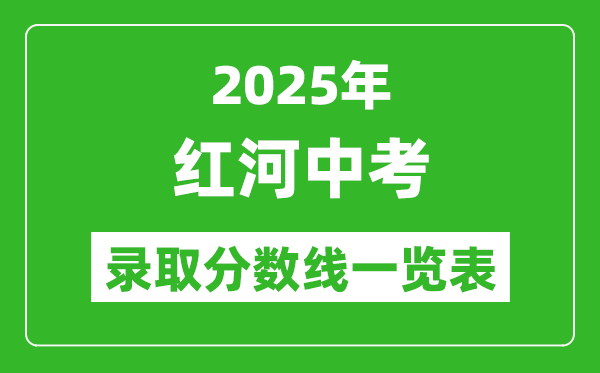 2025年紅河州中考錄取分?jǐn)?shù)線一覽表(含歷年分?jǐn)?shù)線)