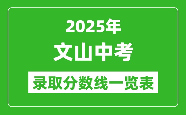 2025年文山州中考錄取分數(shù)線一覽表(含歷年分數(shù)線)