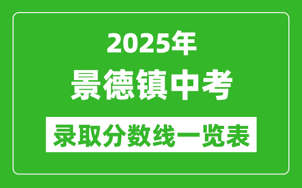 2025年景德鎮(zhèn)中考錄取分?jǐn)?shù)線一覽表(含歷年分?jǐn)?shù)線)