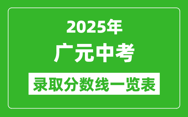 2025年廣元中考錄取分數(shù)線一覽表(含歷年分數(shù)線)