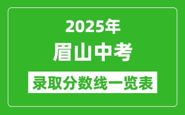 2025年眉山中考錄取分?jǐn)?shù)線一覽表(含歷年分?jǐn)?shù)線)