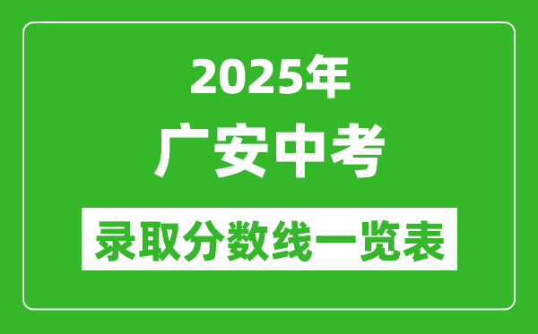 2025年廣安中考錄取分數(shù)線一覽表(含歷年分數(shù)線)