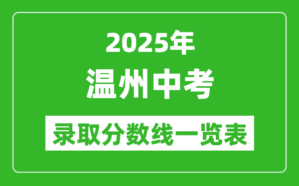 2025年溫州中考錄取分?jǐn)?shù)線一覽表(含歷年分?jǐn)?shù)線)
