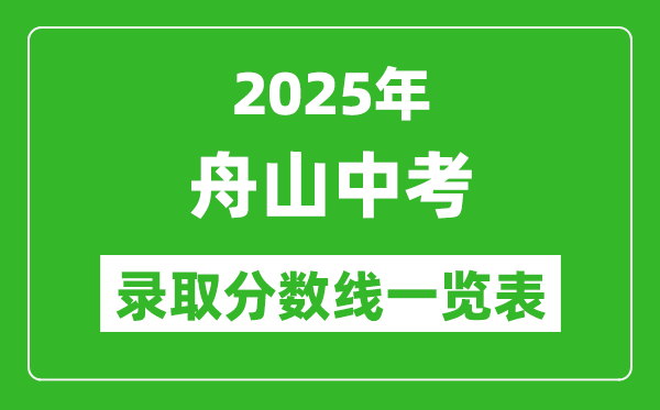 2025年舟山中考錄取分?jǐn)?shù)線一覽表(含歷年分?jǐn)?shù)線)