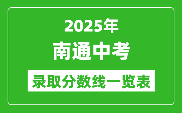 2025年南通中考錄取分數(shù)線一覽表(含歷年分數(shù)線)
