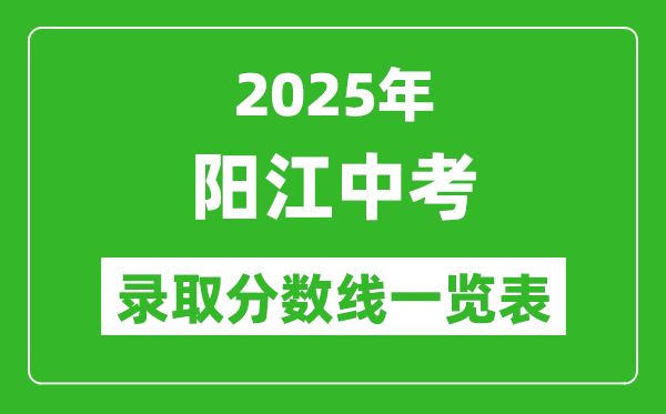 2025年陽(yáng)江中考錄取分?jǐn)?shù)線一覽表(含歷年分?jǐn)?shù)線)