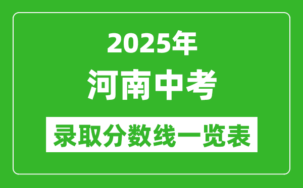 2025河南省各市中考錄取分?jǐn)?shù)線(xiàn)一覽表(17市完整版)