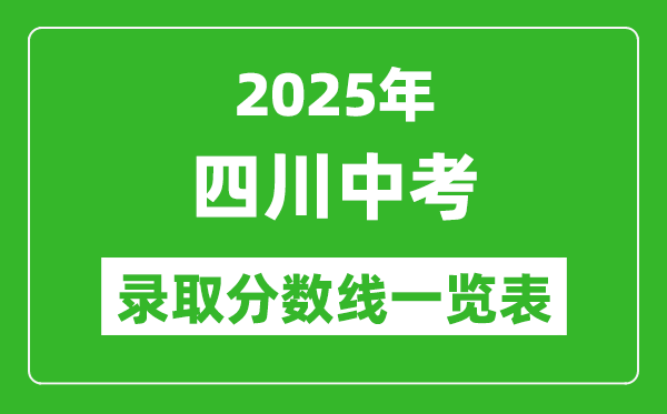 2025四川省各州市中考錄取分?jǐn)?shù)線一覽表(21州市完整版)