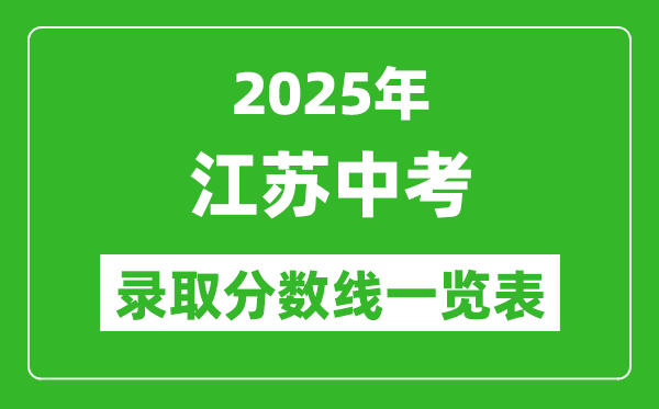 2025江蘇省各市中考錄取分?jǐn)?shù)線一覽表(13市完整版)
