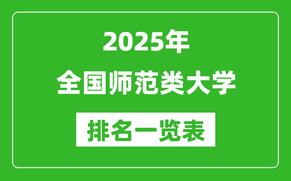2025全國(guó)師范類大學(xué)排名一覽表(含錄取分?jǐn)?shù)線)