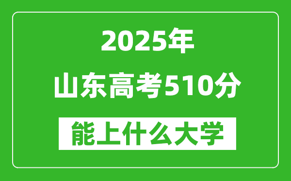 2025山東高考510分左右的大學(xué)一覽表（含理科+文科）