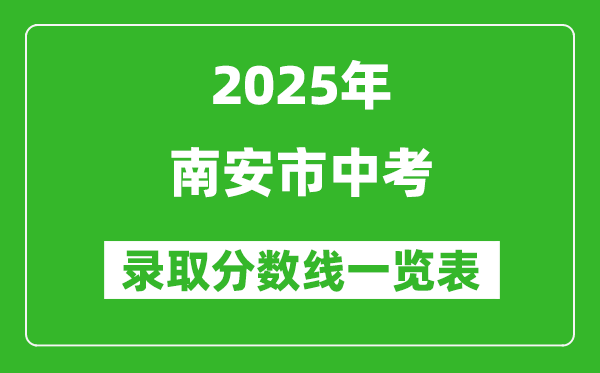 2025年南安市中考錄取分?jǐn)?shù)線一覽表(含歷年分?jǐn)?shù)線)