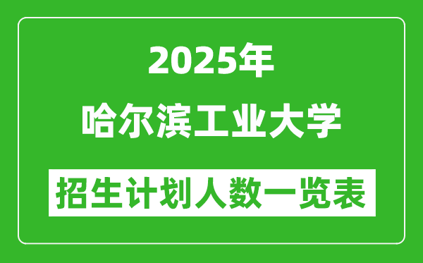2025年哈爾濱工業(yè)大學在各省招生計劃人數(shù)一覽表
