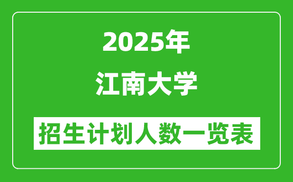 2025年江南大學(xué)在各省招生計(jì)劃人數(shù)一覽表