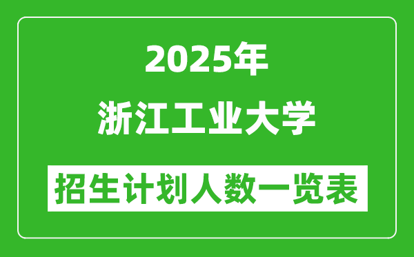 2025年浙江工業(yè)大學在各省招生計劃人數一覽表
