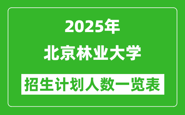 2025年北京林業(yè)大學(xué)在各省招生計劃人數(shù)一覽表