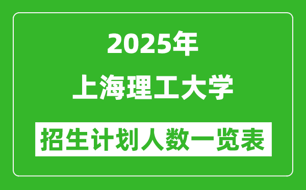 2025年上海理工大學(xué)在各省招生計劃人數(shù)一覽表