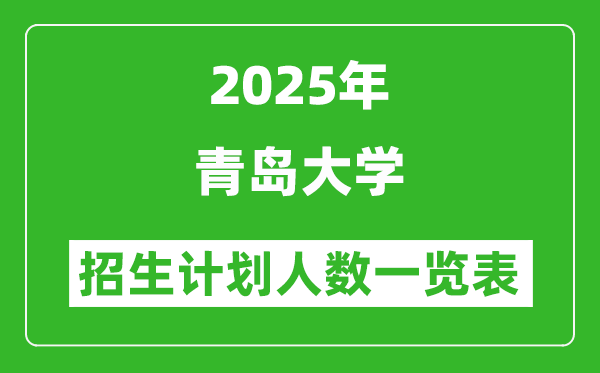 2025年青島大學(xué)在各省招生計劃人數(shù)一覽表
