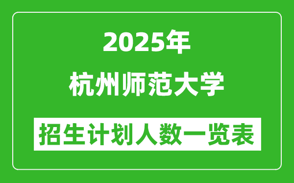 2025年杭州師范大學(xué)在各省招生計(jì)劃人數(shù)一覽表