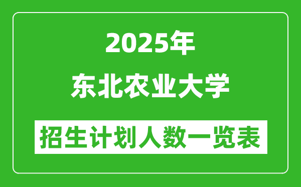 2025年?yáng)|北農(nóng)業(yè)大學(xué)在各省招生計(jì)劃人數(shù)一覽表