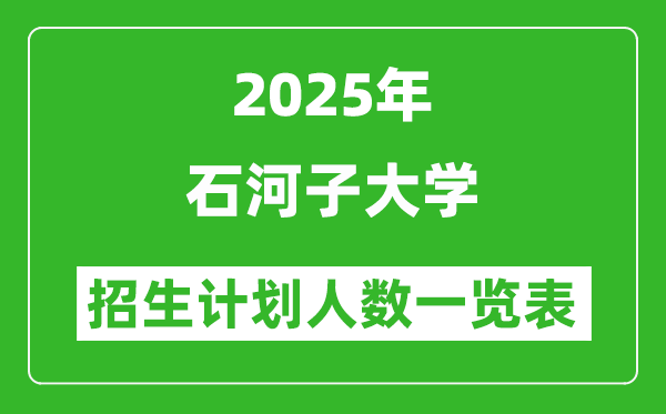 2025年石河子大學在各省招生計劃人數(shù)一覽表