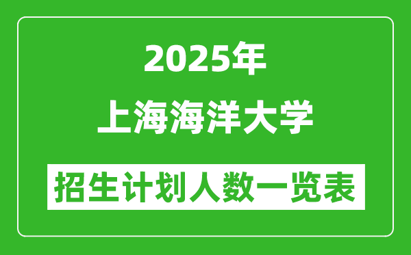 2025年上海海洋大學(xué)在各省招生計(jì)劃人數(shù)一覽表