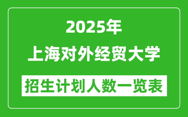 2025年上海對(duì)外經(jīng)貿(mào)大學(xué)在各省招生計(jì)劃人數(shù)一覽表