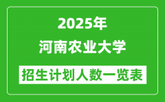 2025年河南農(nóng)業(yè)大學(xué)在各省招生計劃人數(shù)一覽表