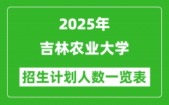 2025年吉林農(nóng)業(yè)大學(xué)在各省招生計劃人數(shù)一覽表