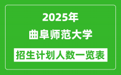 2025年曲阜師范大學(xué)在各省招生計劃人數(shù)一覽表