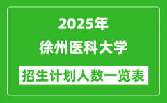 2025年徐州醫(yī)科大學(xué)在各省招生計劃人數(shù)一覽表
