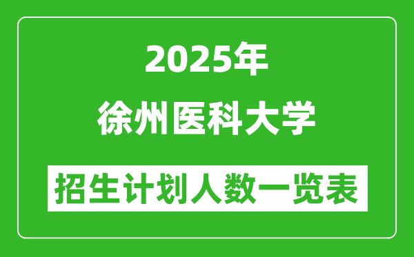 2025年徐州醫(yī)科大學在各省招生計劃人數(shù)一覽表