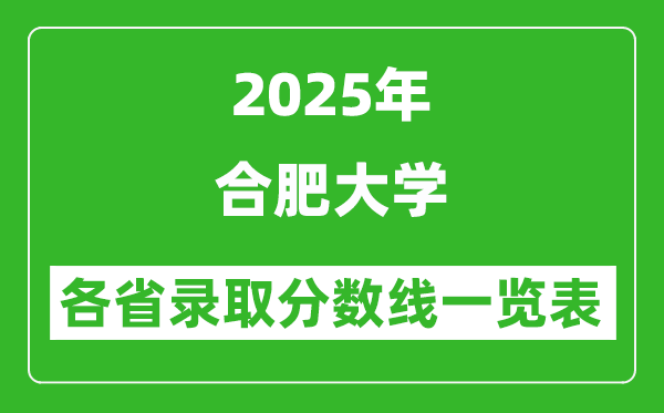 2025年合肥大學(xué)各省錄取分?jǐn)?shù)線一覽表(含2024年最低分)