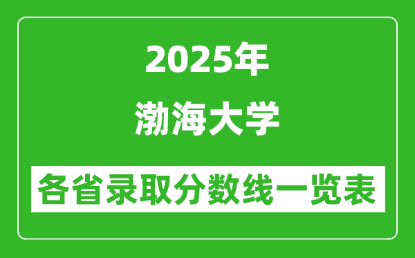 2025年渤海大學(xué)各省錄取分?jǐn)?shù)線一覽表(含2024年最低分)