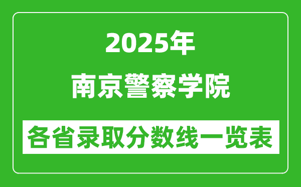 2025年南京警察學(xué)院各省錄取分?jǐn)?shù)線一覽表(含2024年最低分)