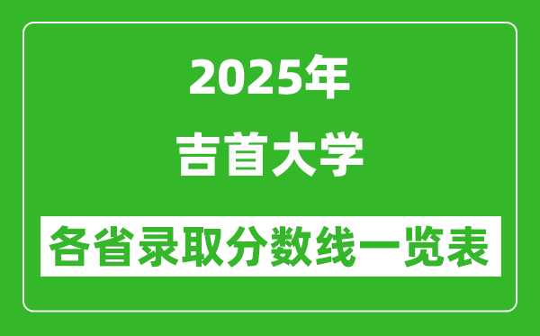 2025年吉首大學各省錄取分數線一覽表（含2024年最低分）