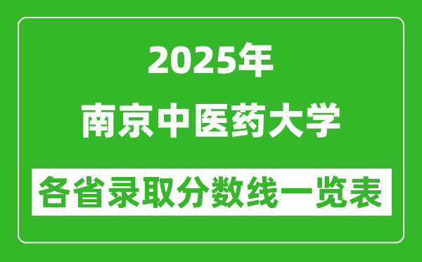 2025年南京中醫(yī)藥大學(xué)各省錄取分?jǐn)?shù)線一覽表(含2024年最低分)