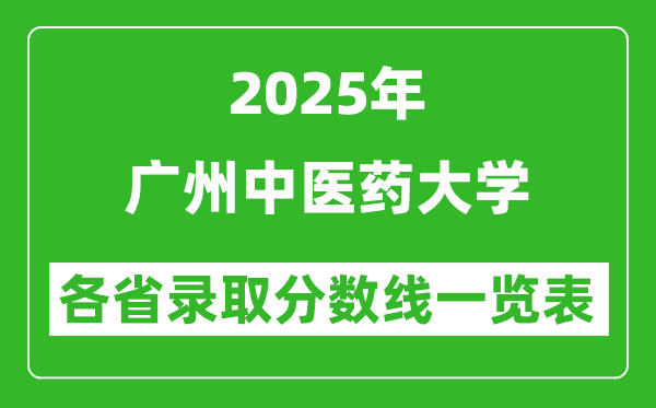 2025年廣州中醫(yī)藥大學(xué)各省錄取分?jǐn)?shù)線一覽表(含2024年最低分)