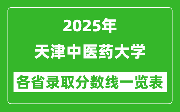 2025年天津中醫(yī)藥大學(xué)各省錄取分?jǐn)?shù)線一覽表(含2024年最低分)