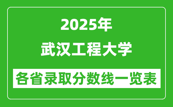 2025年武漢工程大學(xué)各省錄取分?jǐn)?shù)線一覽表(含2024年最低分)