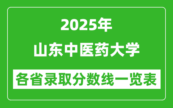 2025年山東中醫(yī)藥大學(xué)各省錄取分?jǐn)?shù)線一覽表(含2024年最低分)