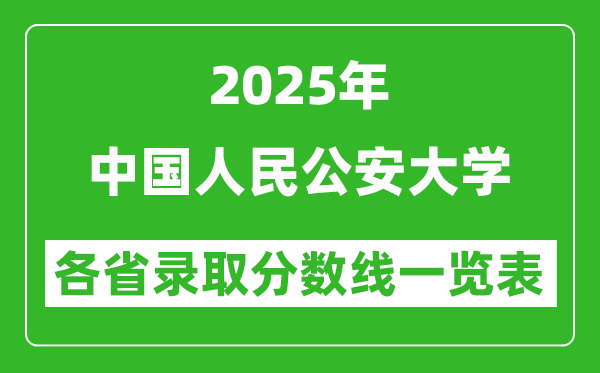 2025年中國人民公安大學(xué)各省錄取分?jǐn)?shù)線一覽表(含2024年最低分)