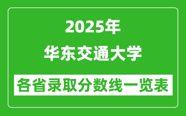2025年華東交通大學(xué)各省錄取分?jǐn)?shù)線一覽表(含2024年最低分)