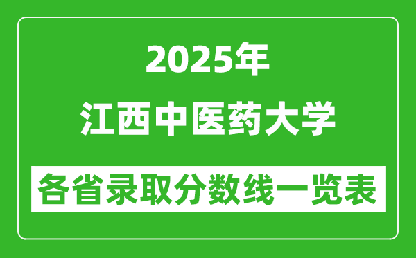 2025年江西中醫(yī)藥大學(xué)各省錄取分?jǐn)?shù)線一覽表(含2024年最低分)