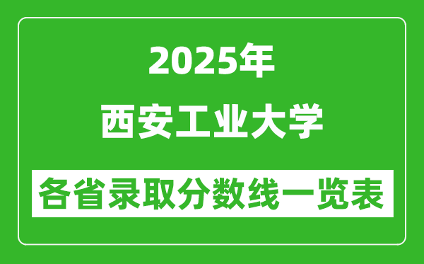 2025年西安工業(yè)大學(xué)各省錄取分?jǐn)?shù)線一覽表(含2024年最低分)
