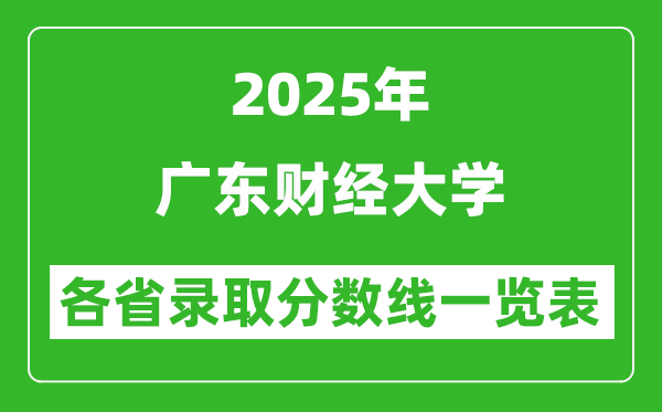 2025年廣東財經大學各省錄取分數(shù)線一覽表(含2024年最低分)