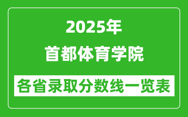 2025年首都體育學(xué)院各省錄取分?jǐn)?shù)線一覽表(含2024年最低分)