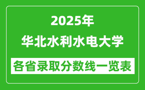 2025年華北水利水電大學(xué)各省錄取分?jǐn)?shù)線一覽表(含2024年最低分)