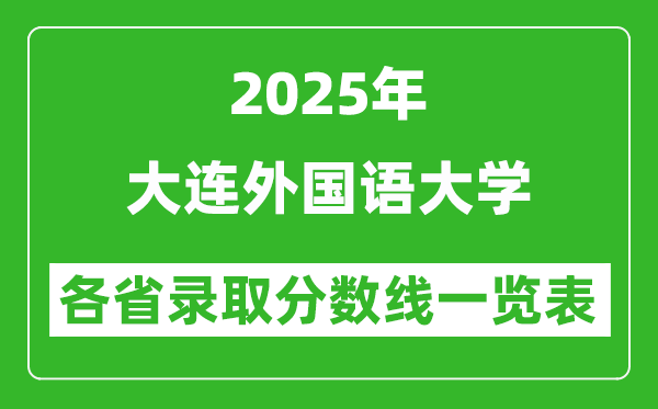 2025年大連外國語大學(xué)各省錄取分?jǐn)?shù)線一覽表(含2024年最低分)